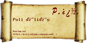 Poli Éliás névjegykártya